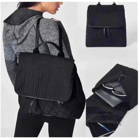 Fabletics Black Quilted Backpack - Picture 1 of 11